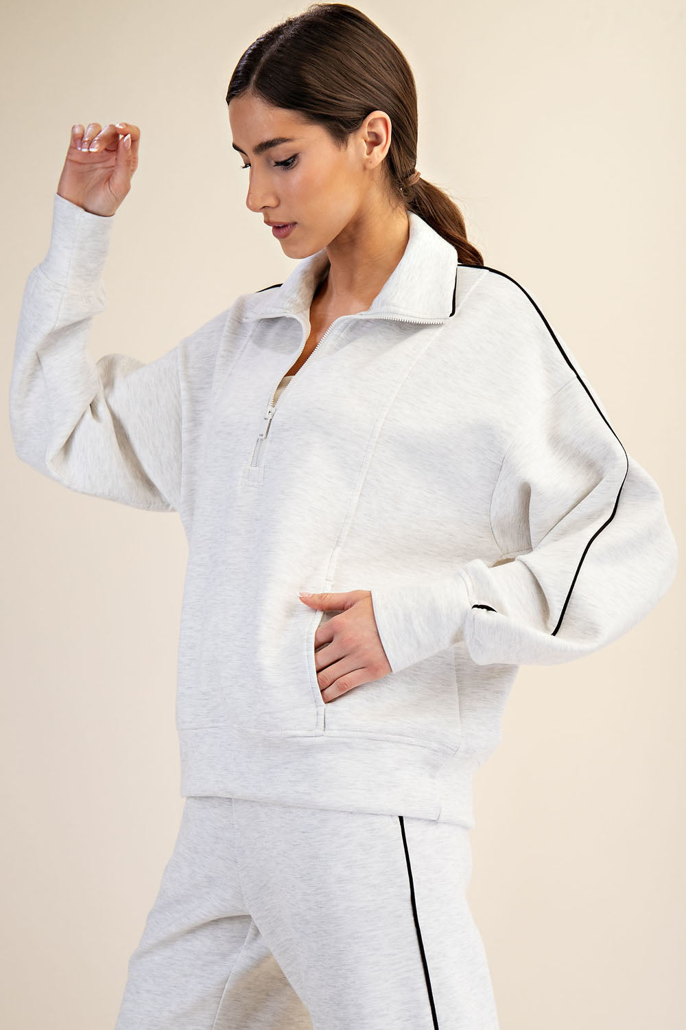 MODAL SCUBA PIPING STRAIGHT PANT