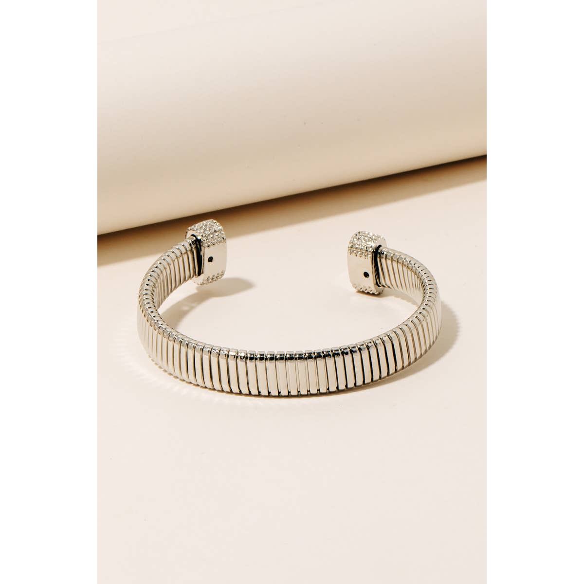 Flat Elastic Metallic Cuff Bracelet
