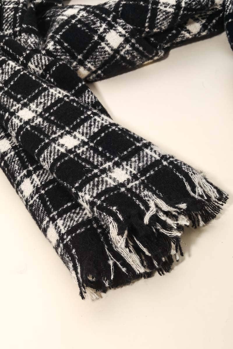 Plaid Striped Oblong Scarf
