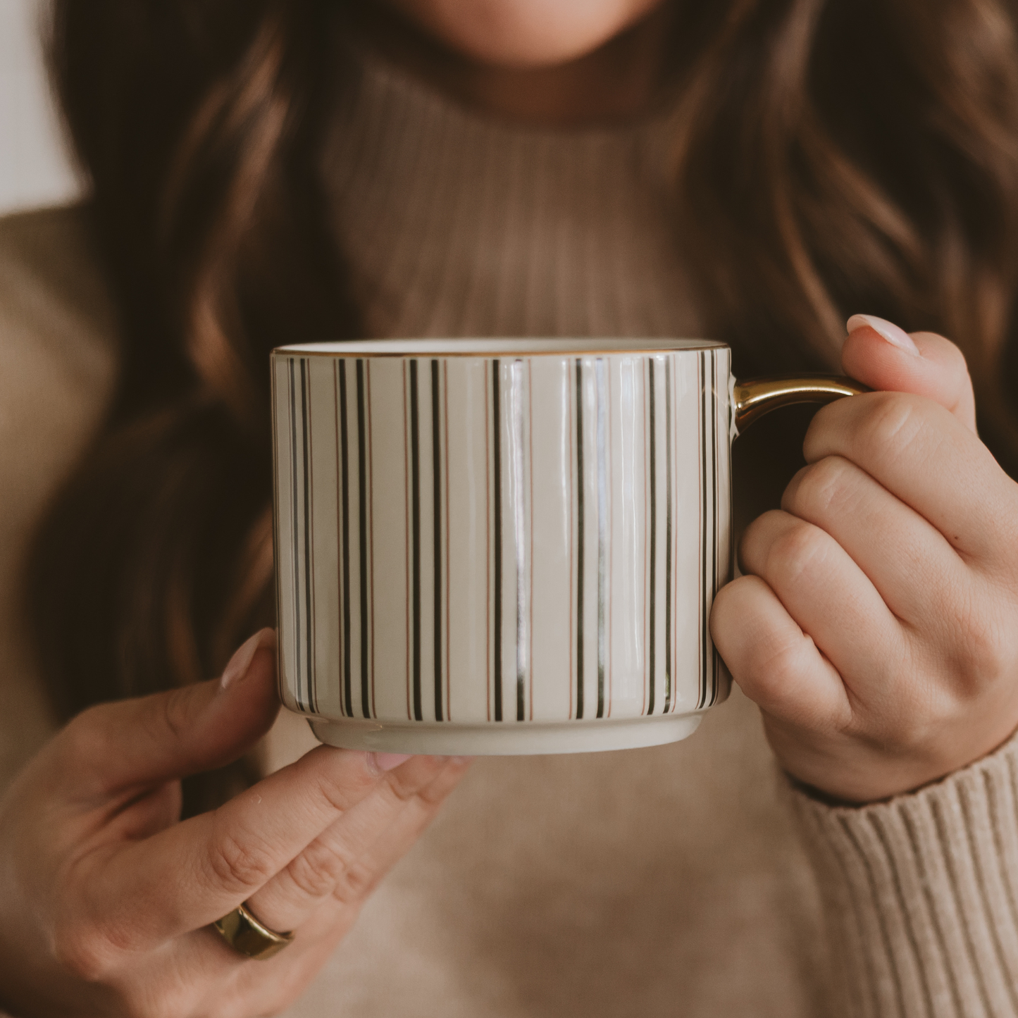Green Stripe Coffee Mug - Christmas Decor & Gifts