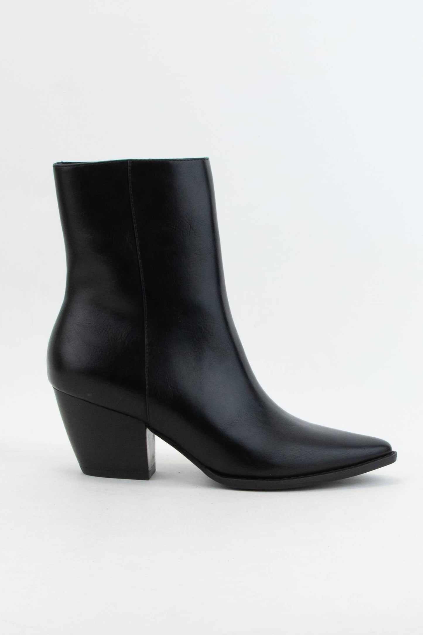 ARISA POINTED-TOE COWBOY BLOCK HEEL ANKLE BOOTS