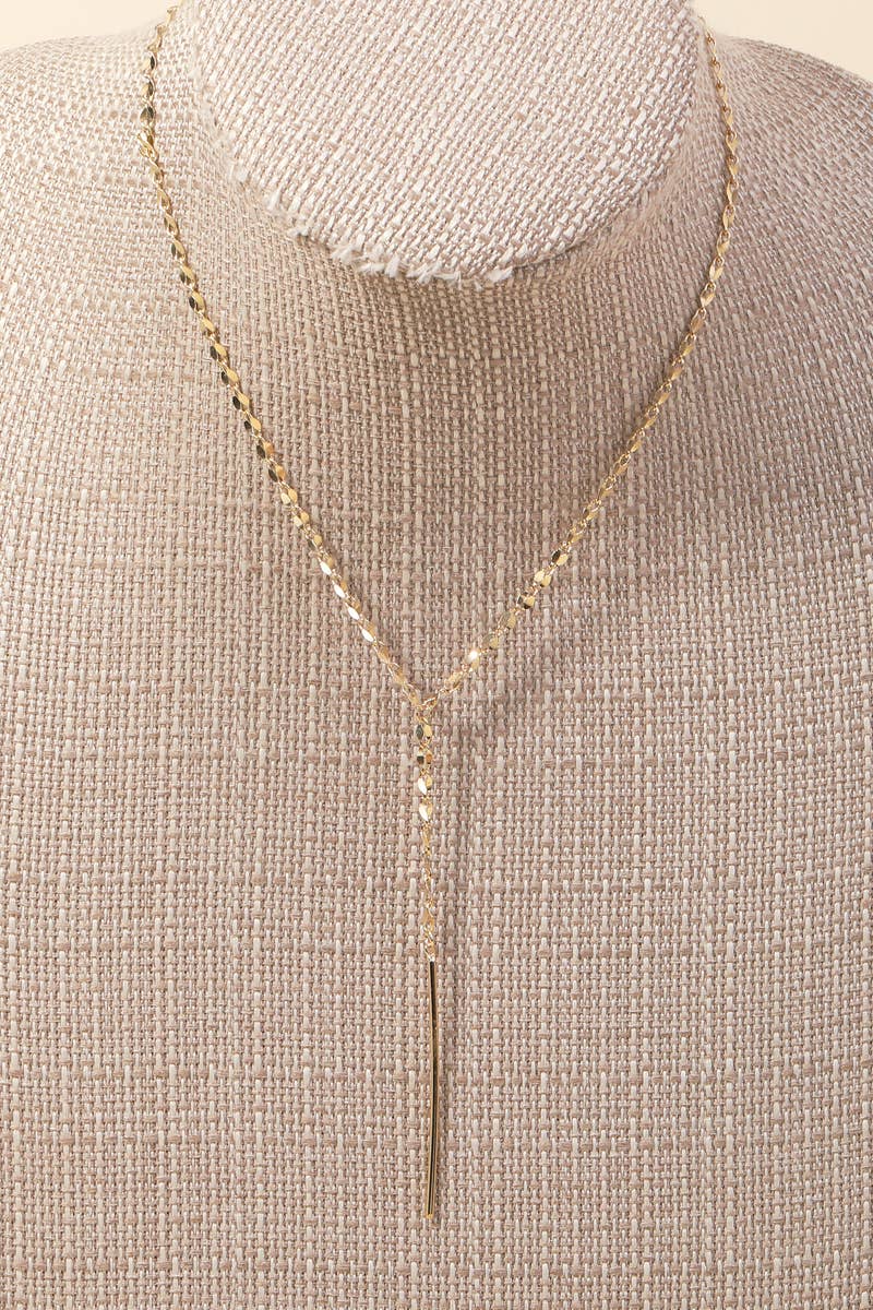 Thin Bar Pendant Y Necklace