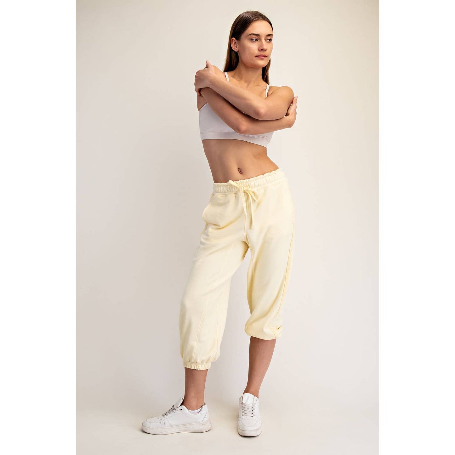 FRENCH TERRY CROPPED JOGGER PANTS