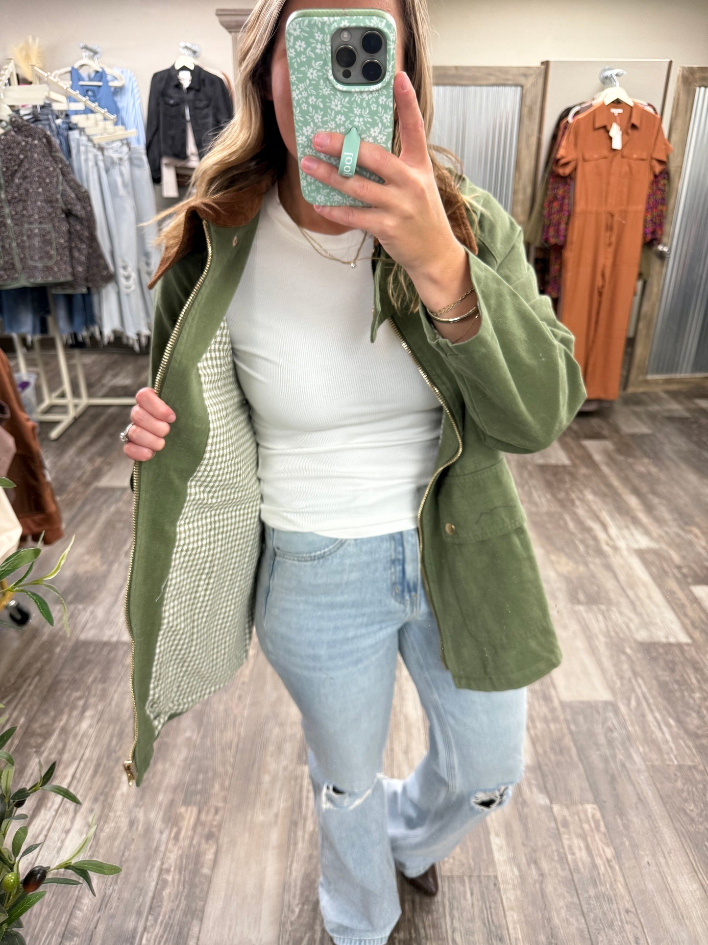CORDUROY COLLARED COTTON CHORE JACKET