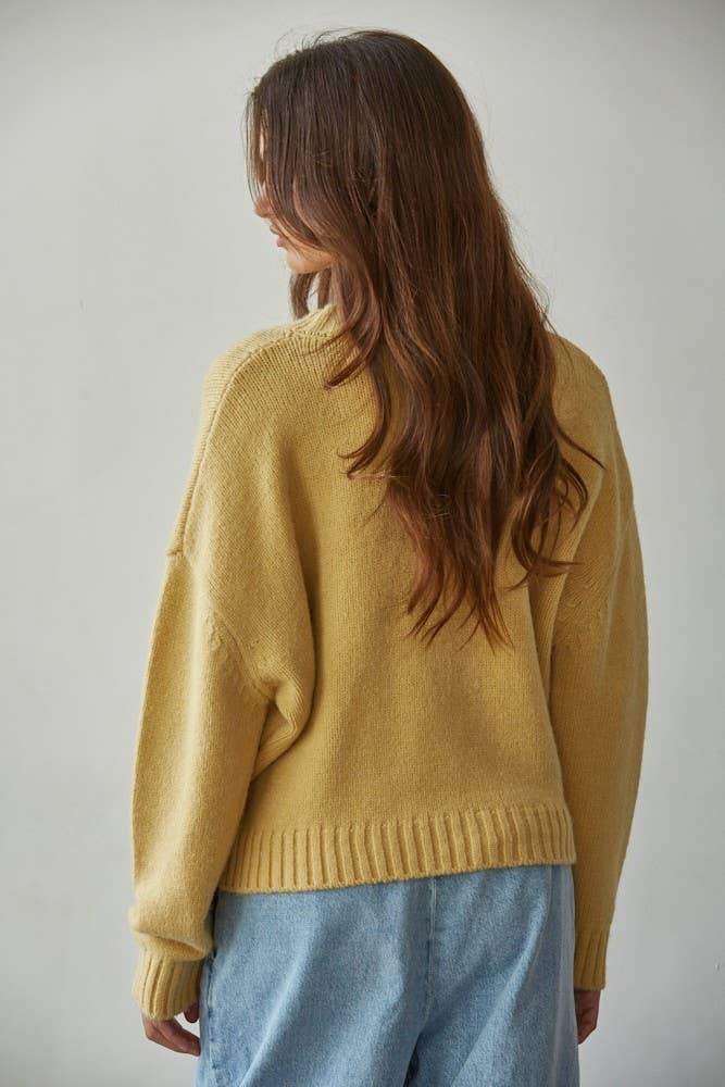 Knit Sweater Crew Neck Long Sleeve Pullover Top