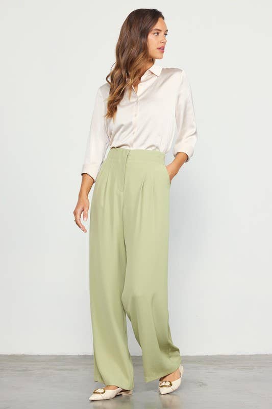 Recycled Pintuck Wide Leg Pants