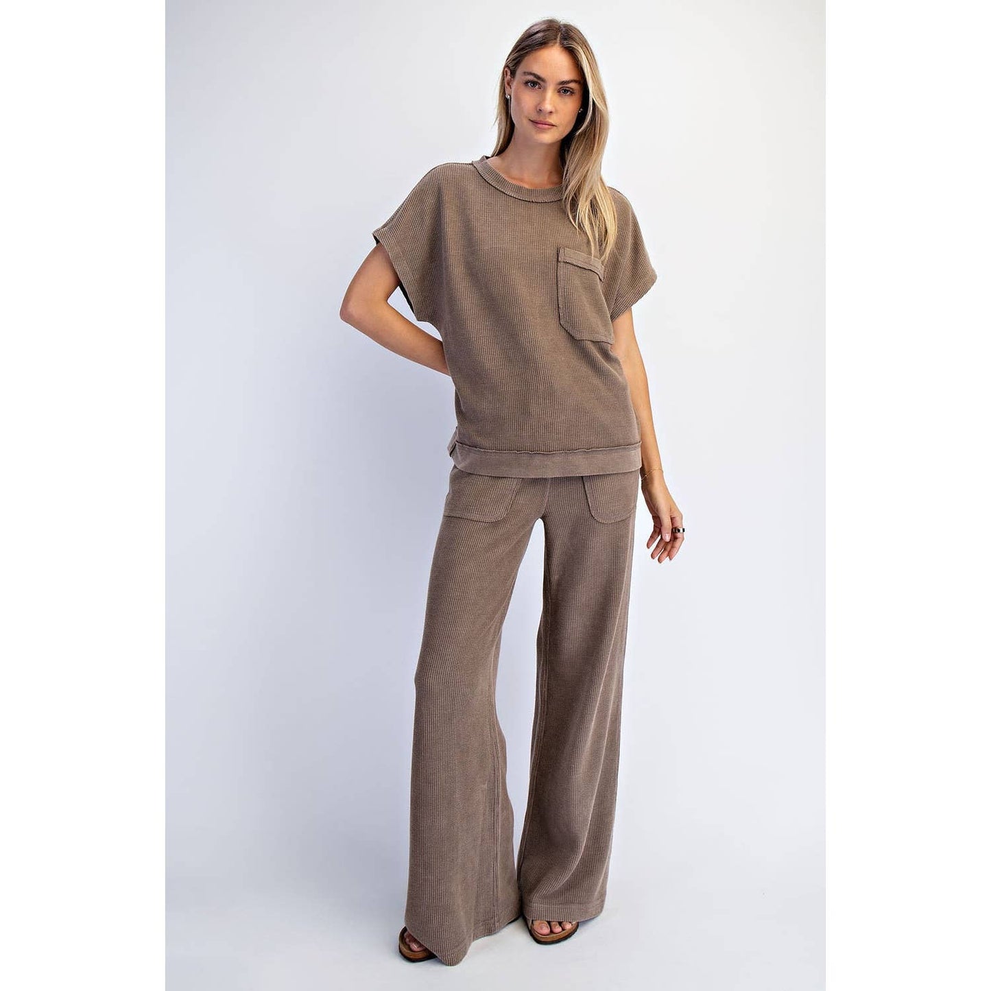 MINERAL WASHED HONEYCOMB OVERSIZED TEE