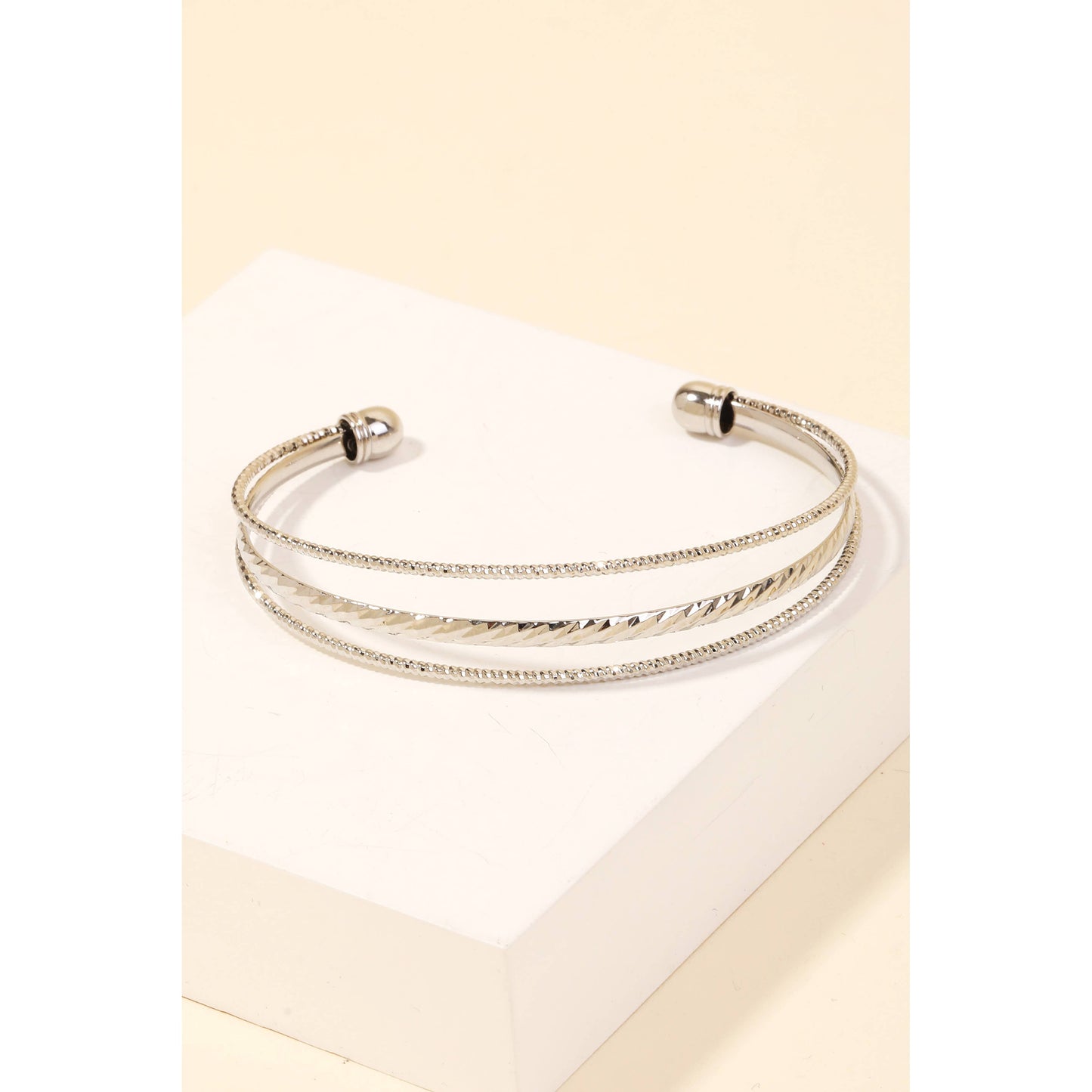 Mixed Layered Metallic Cuff Bracelet