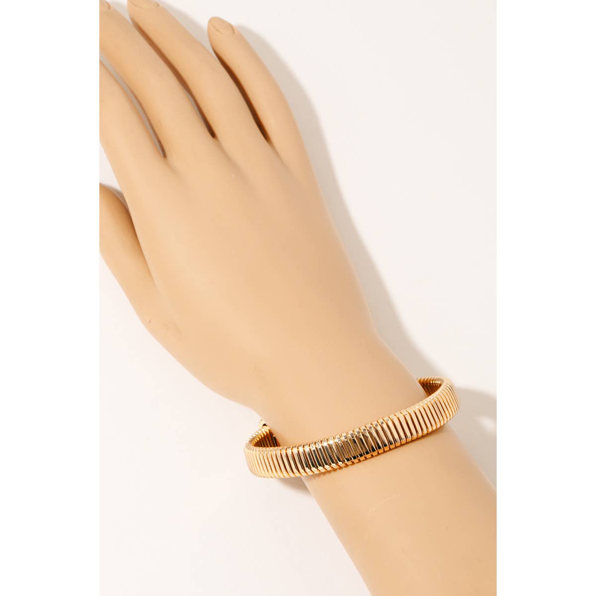 Flat Elastic Metallic Cuff Bracelet