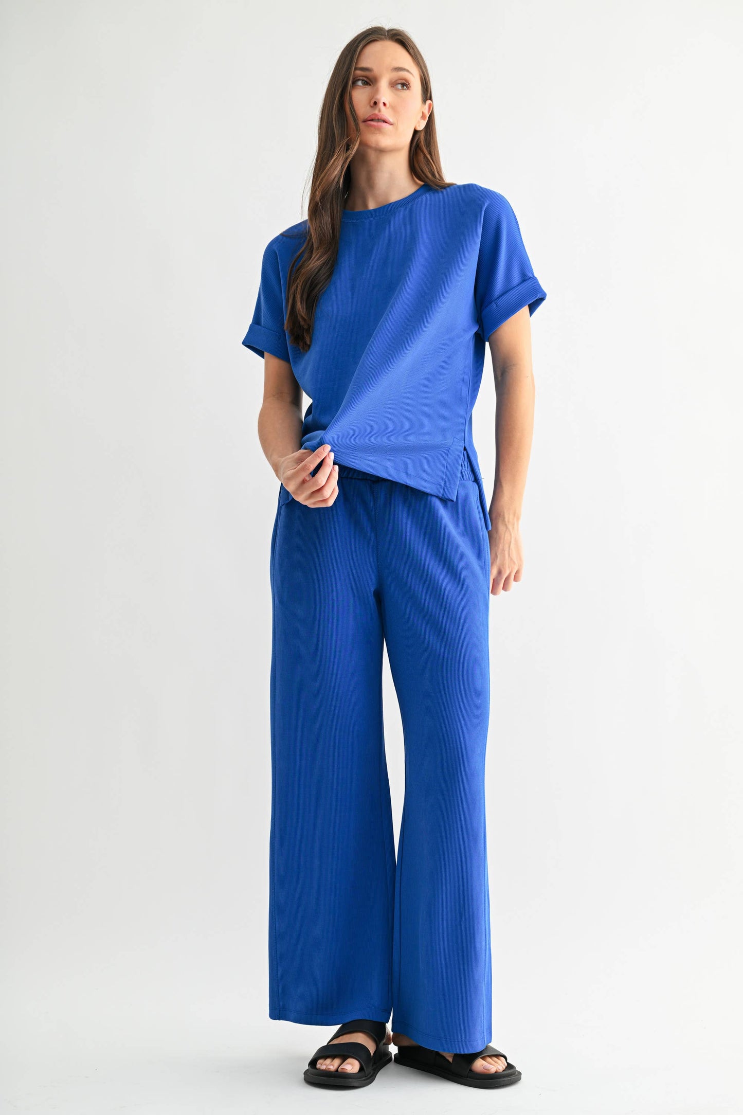 Luxe Sand Wash Rib Lounge Tee