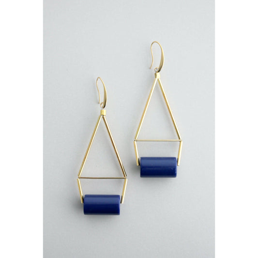 Navy blue geometric earrings