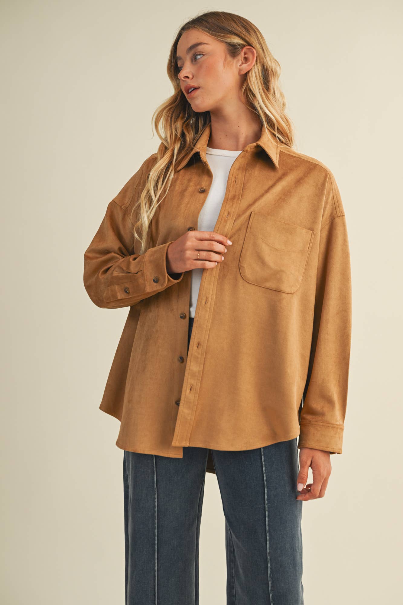 SUEDE SHIRT TOP