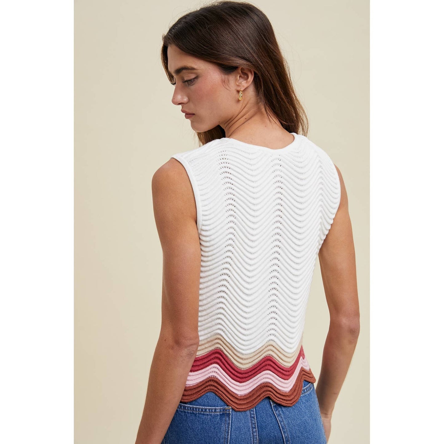 WAVY COLORBLOCK SWEATER TANK