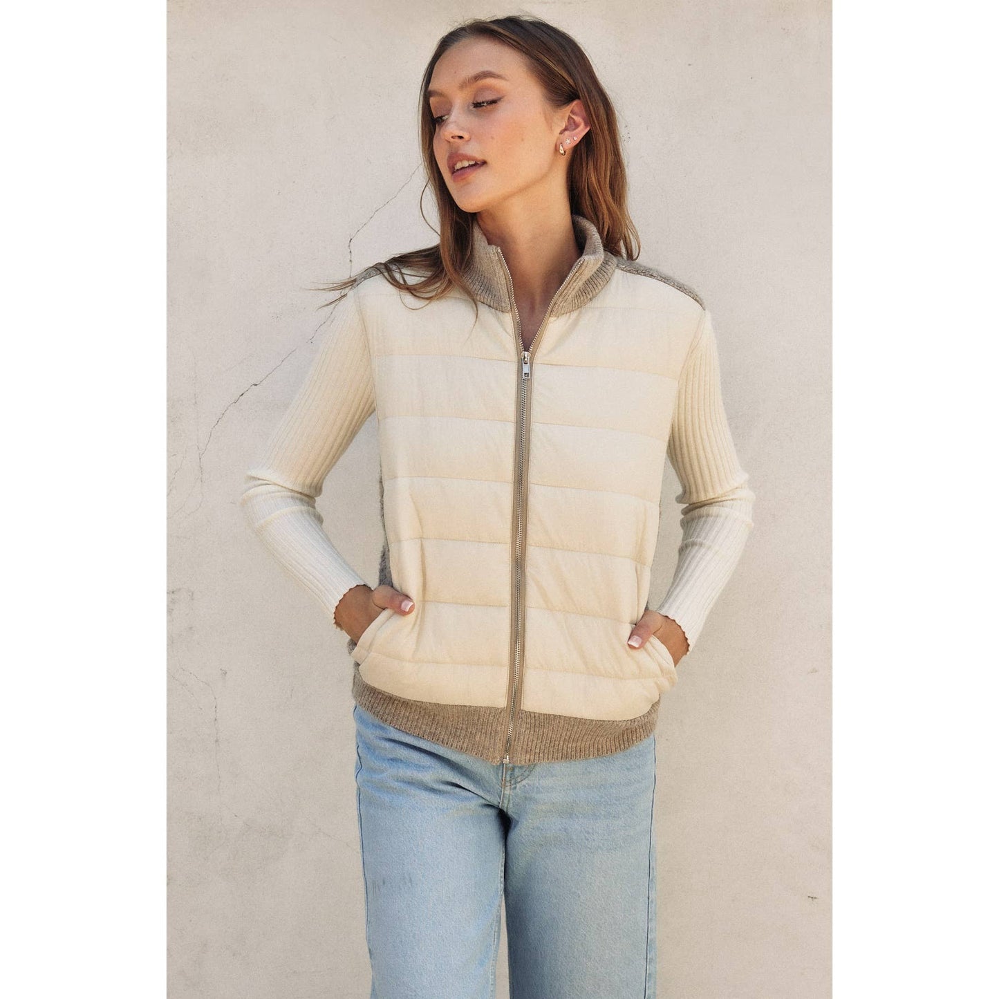 Sherpa and Puff Contrast Vest