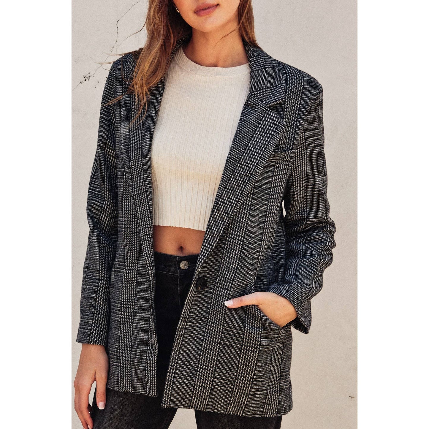 Checks Out Boyfriend Blazer