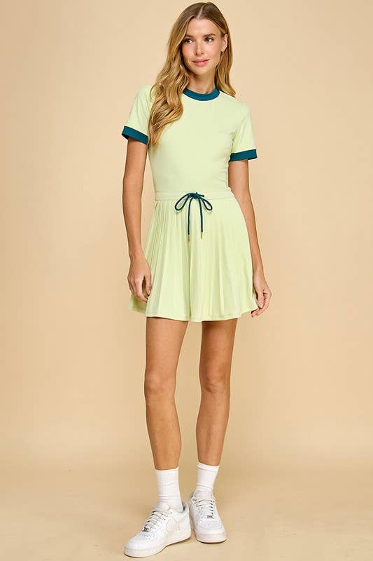 Motion Athleisure Pleated Skirt T Shirt Dress