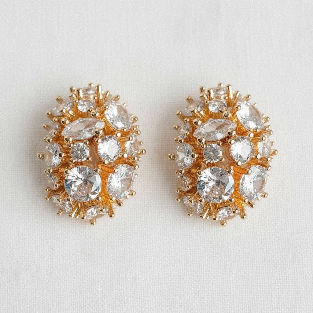 Chic Vintage-Inspired Gemstone Stud Earrings