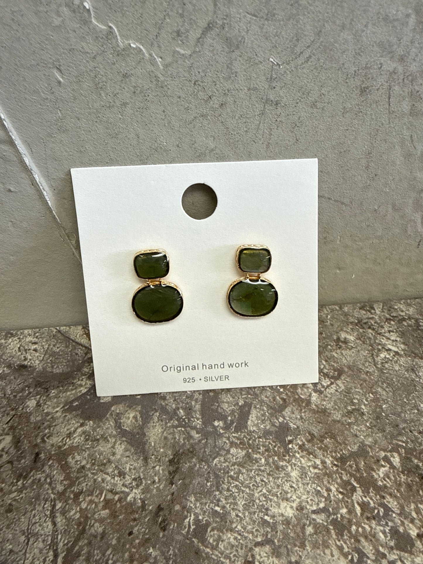 Natural Shell Iridescent Geometric Drop Earrings