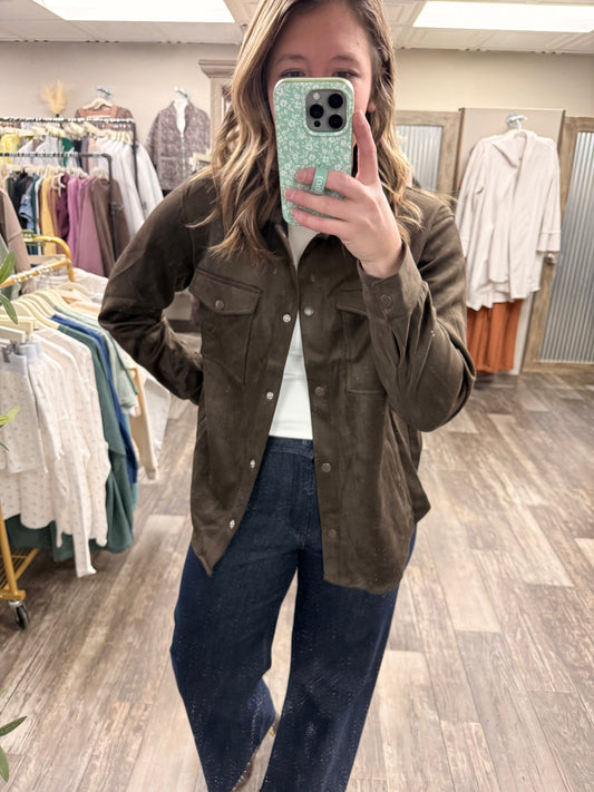 Faux Suede Shacket