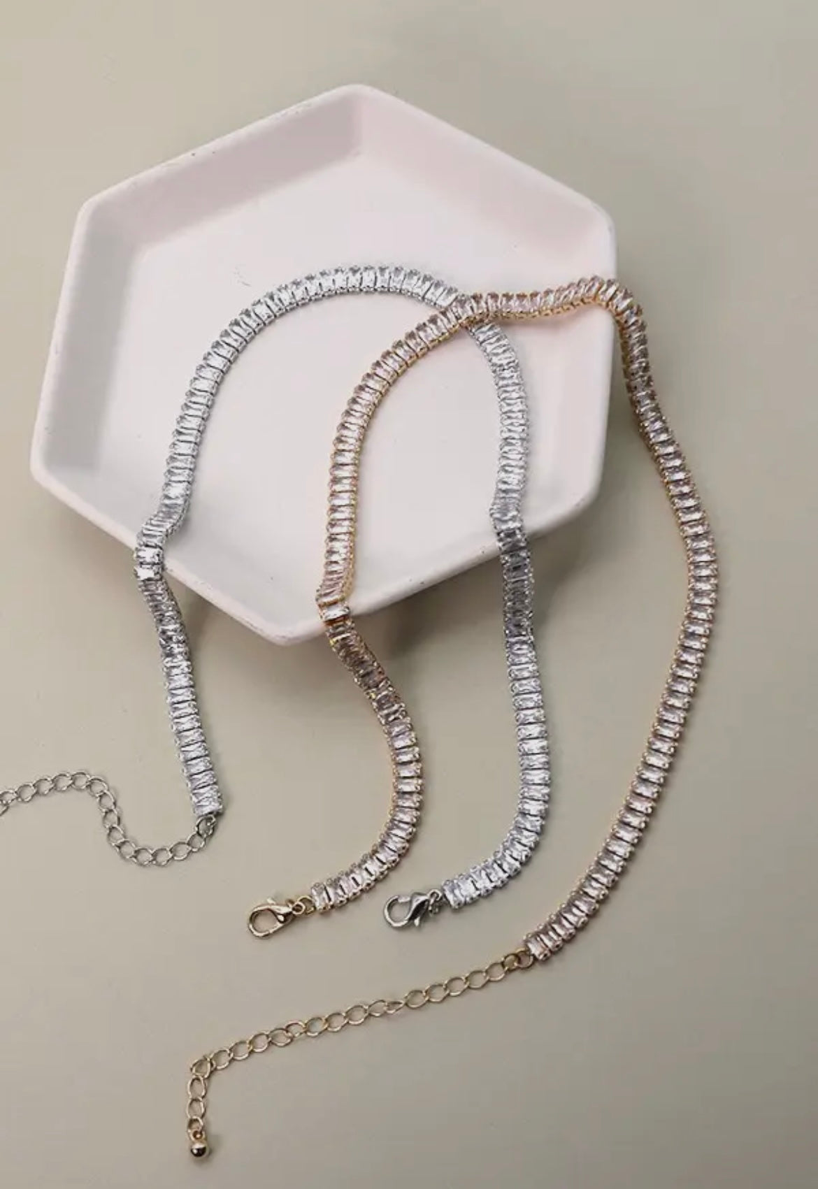 Baguette Stone Tennis Necklace
