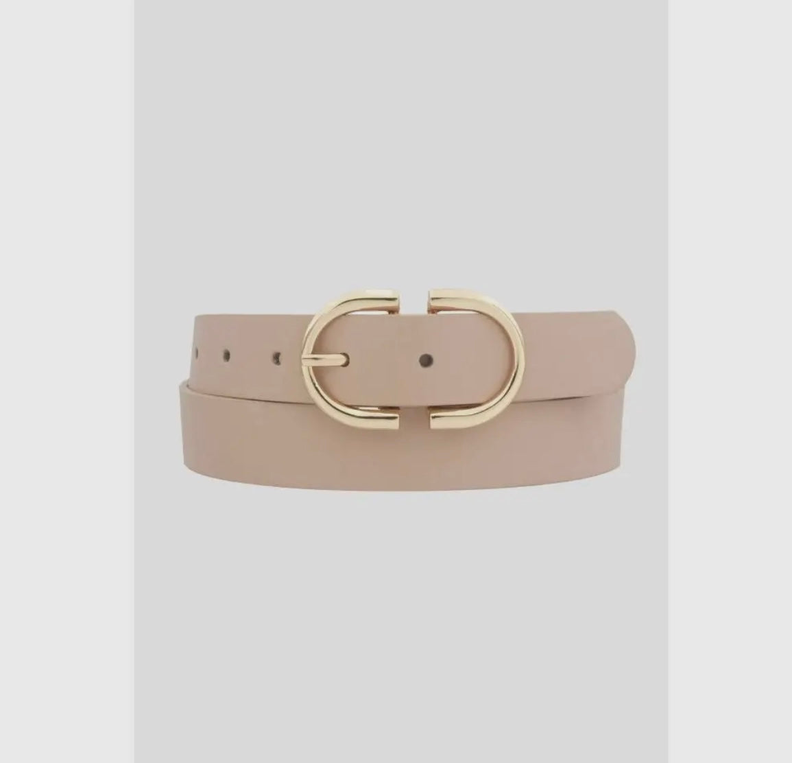 Center Cut Elongated Oval Standard Belt Taupe