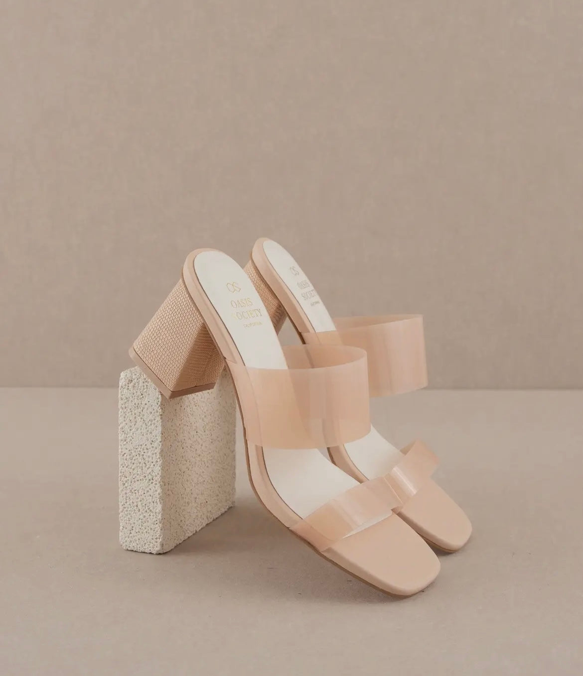Transparent Sandal Heel Apricot