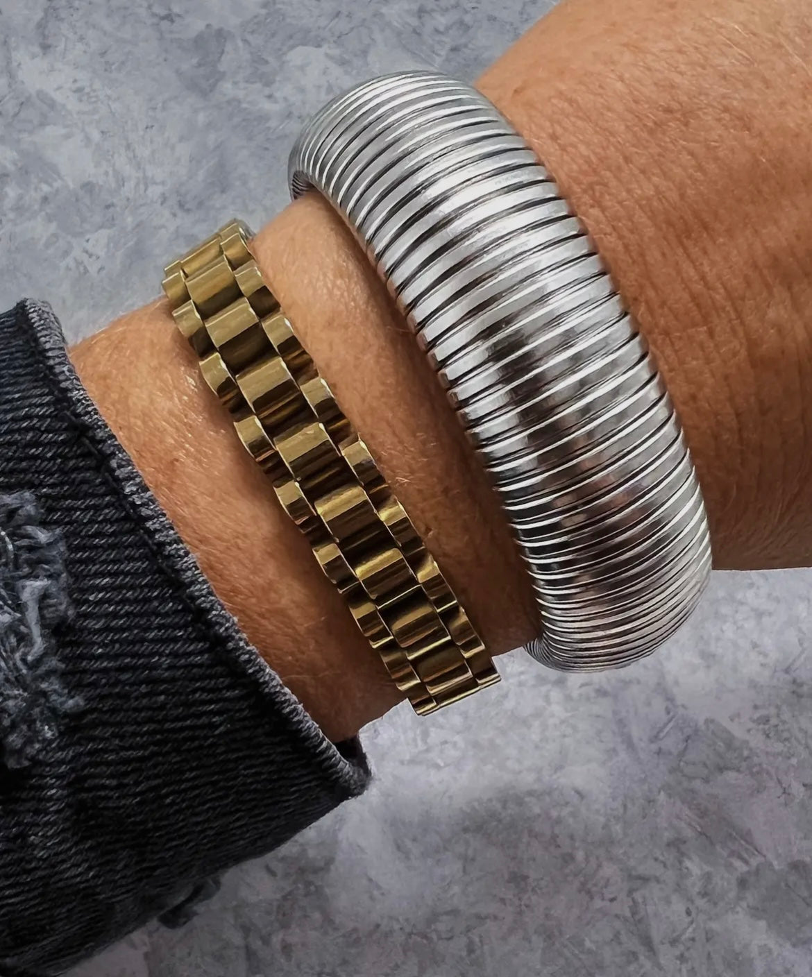 Baia Thick Coil Bangle Bracelet Choose Color