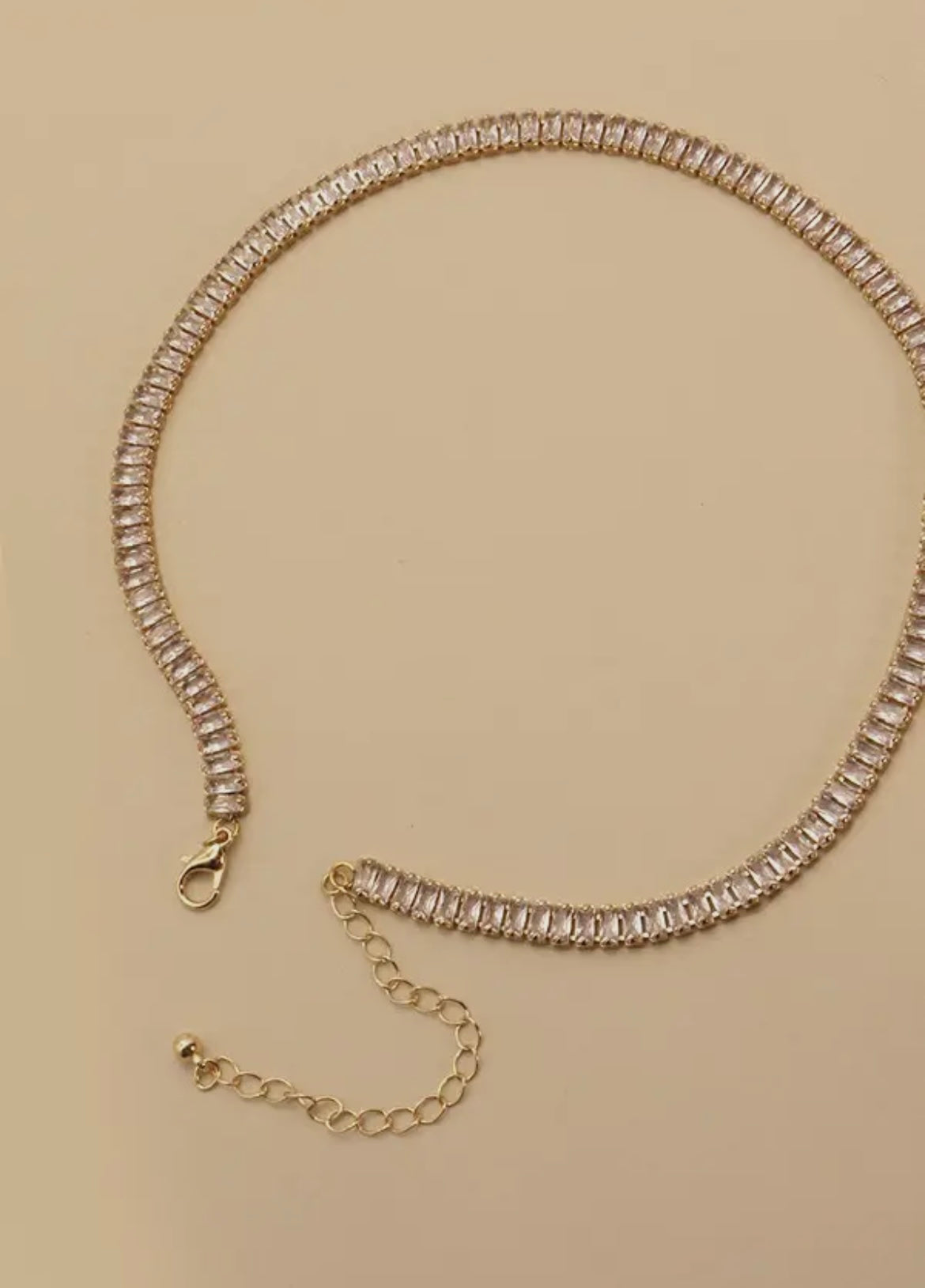 Baguette Stone Tennis Necklace