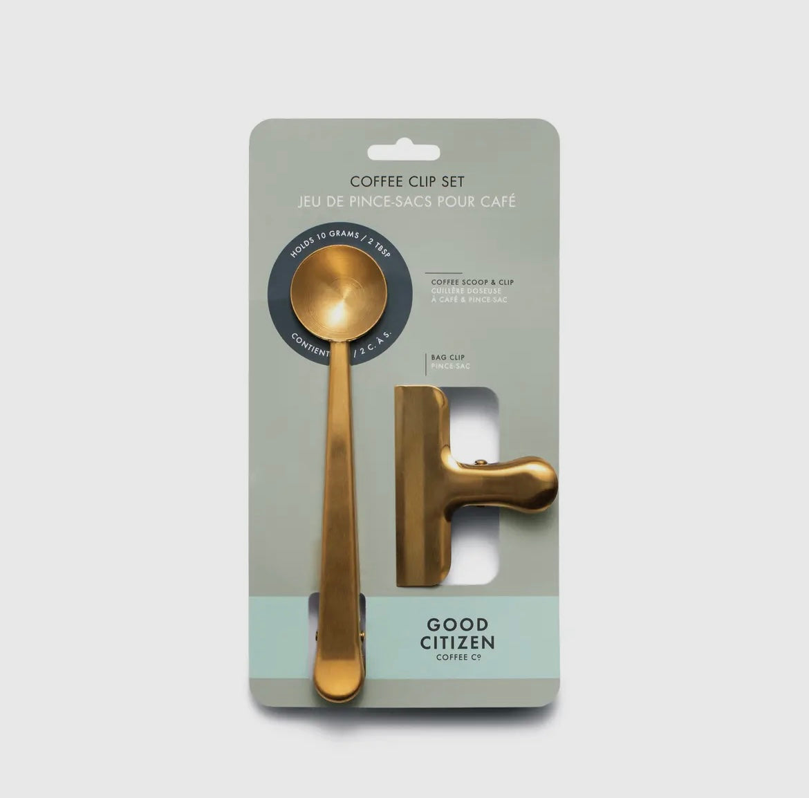 Coffee Scoop + Clip Set Brass