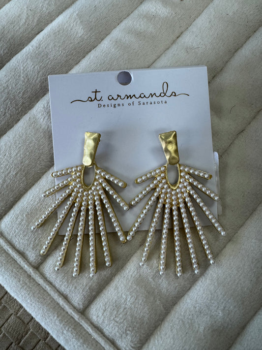 Pearl Pink Sunburst Earrings