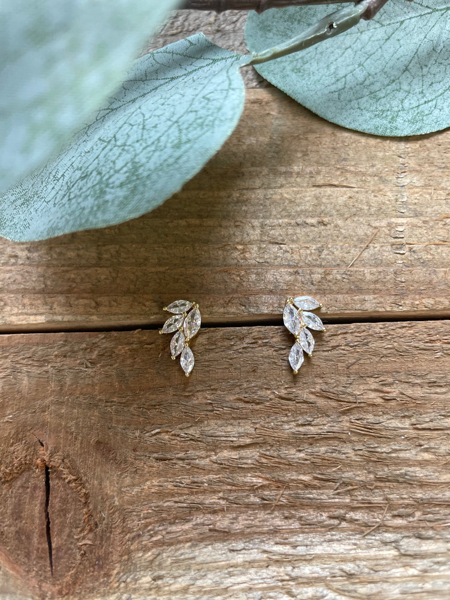 Crystal Leaves Studs