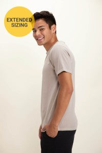 Men Cotton Blend Tee Cement