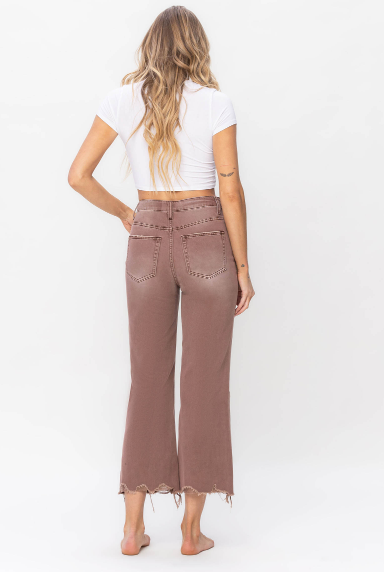 90's Vintage Super High Rise Crop Flare Jeans