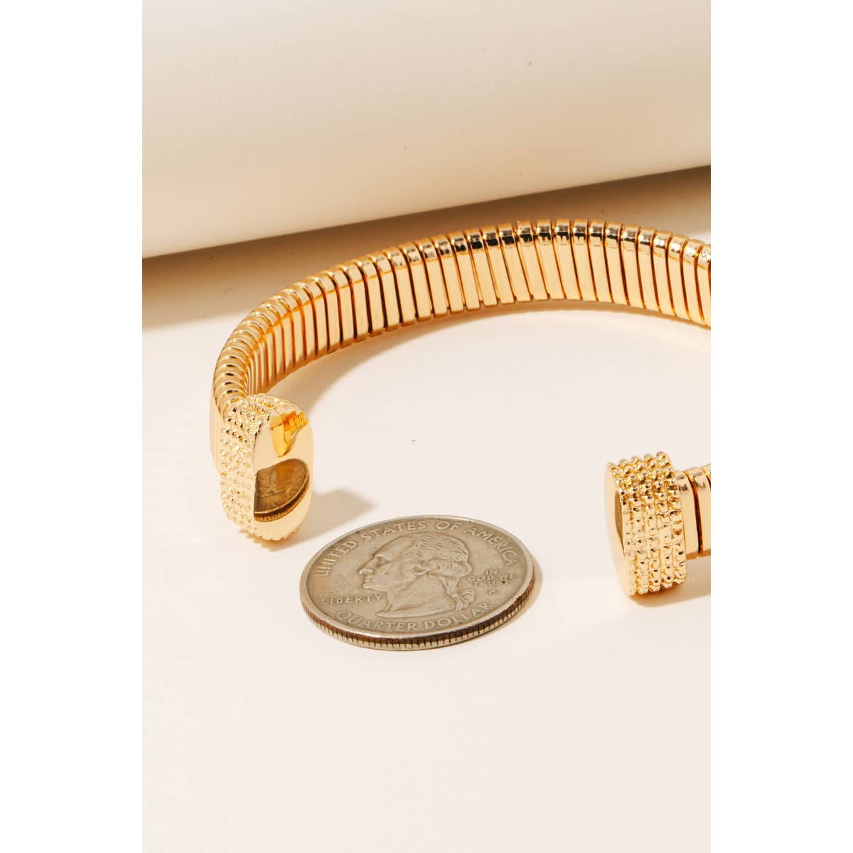 Flat Elastic Metallic Cuff Bracelet