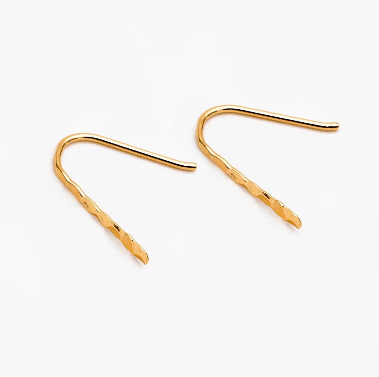 18k gold plated hammered dainty hoops earrings