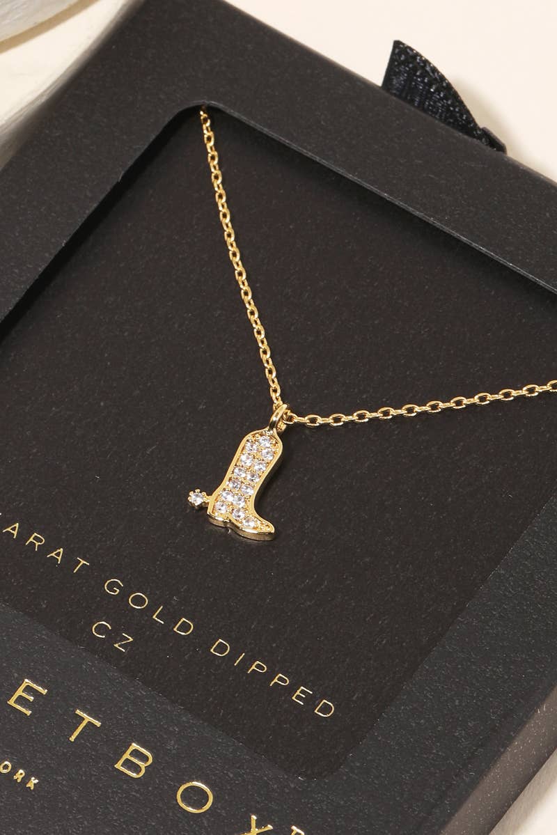 Cowboy Boot Pendant Necklace