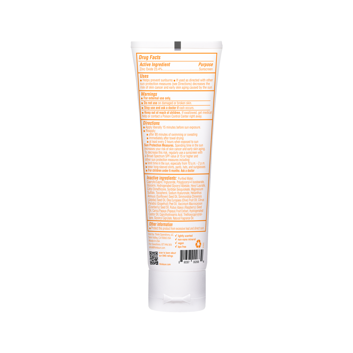 Think Baby SPF 50 Sunscreen (3oz), EWG Rated