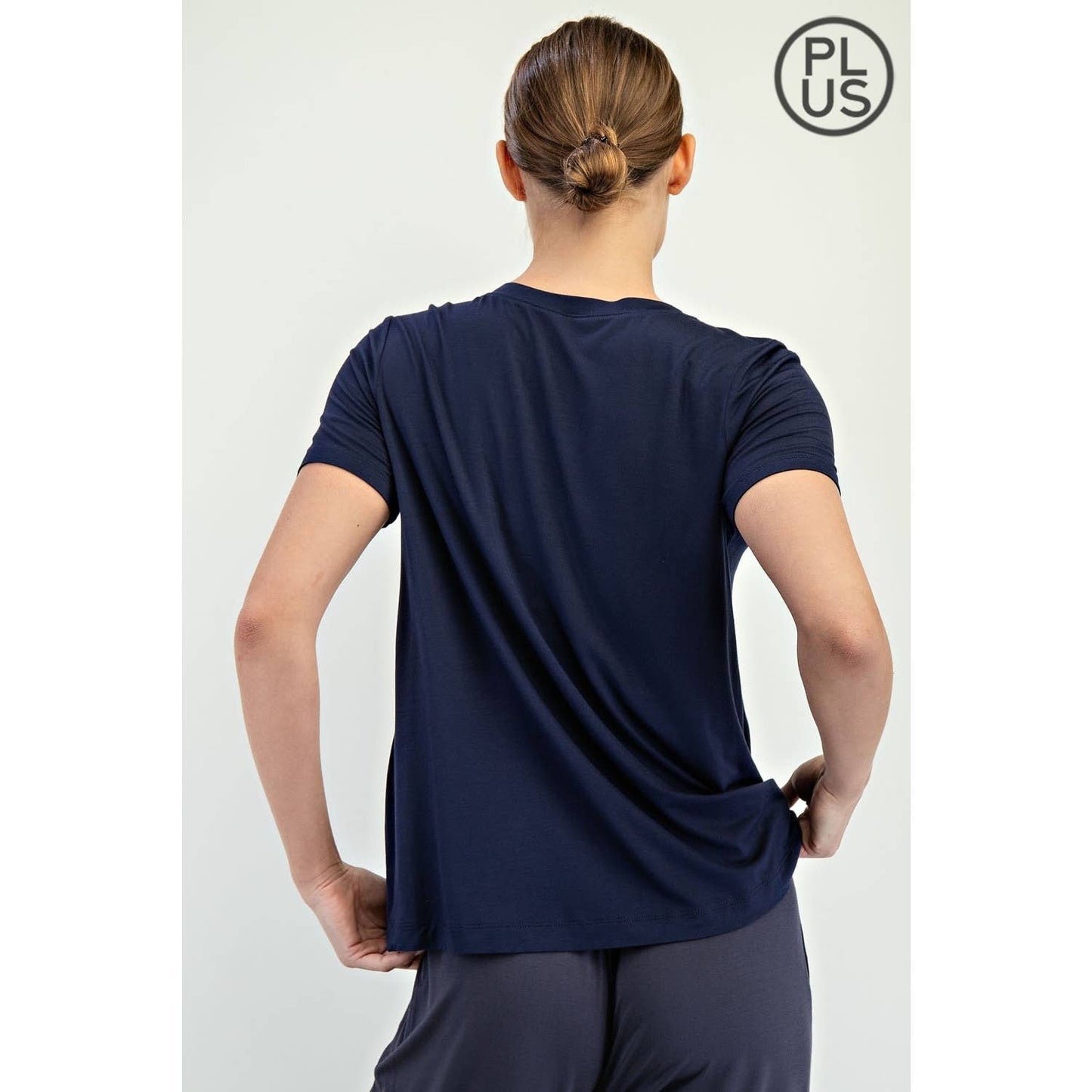 PLUS SIZE VISCOSE MODAL SHORT SLEEVE TOP