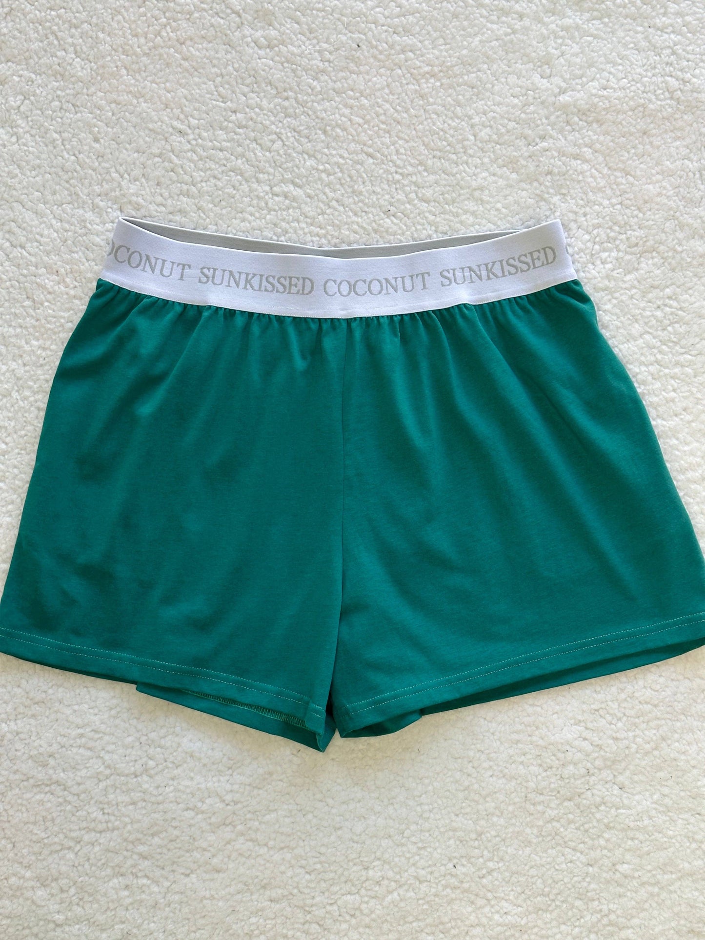 Bubbly Green Basic Shorts