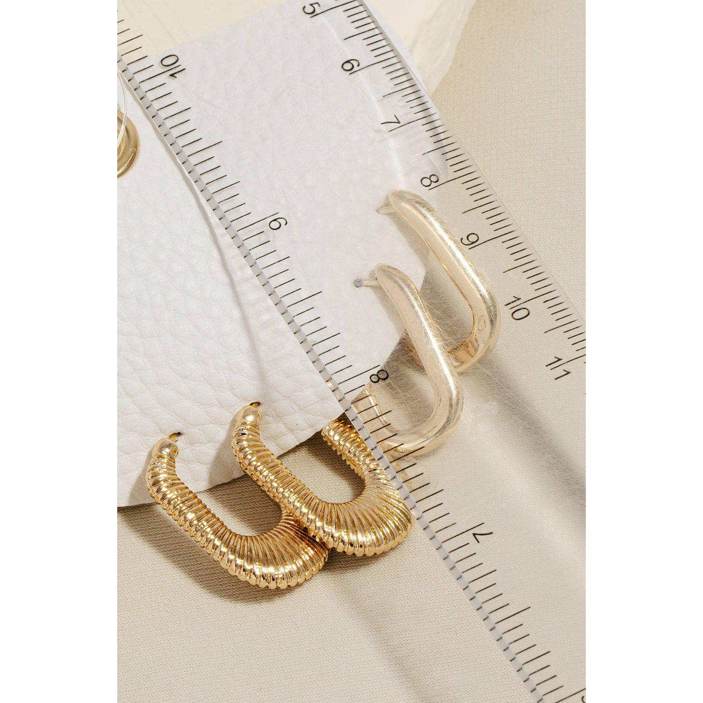 Mixed Rectangular Hoop Earrings Set