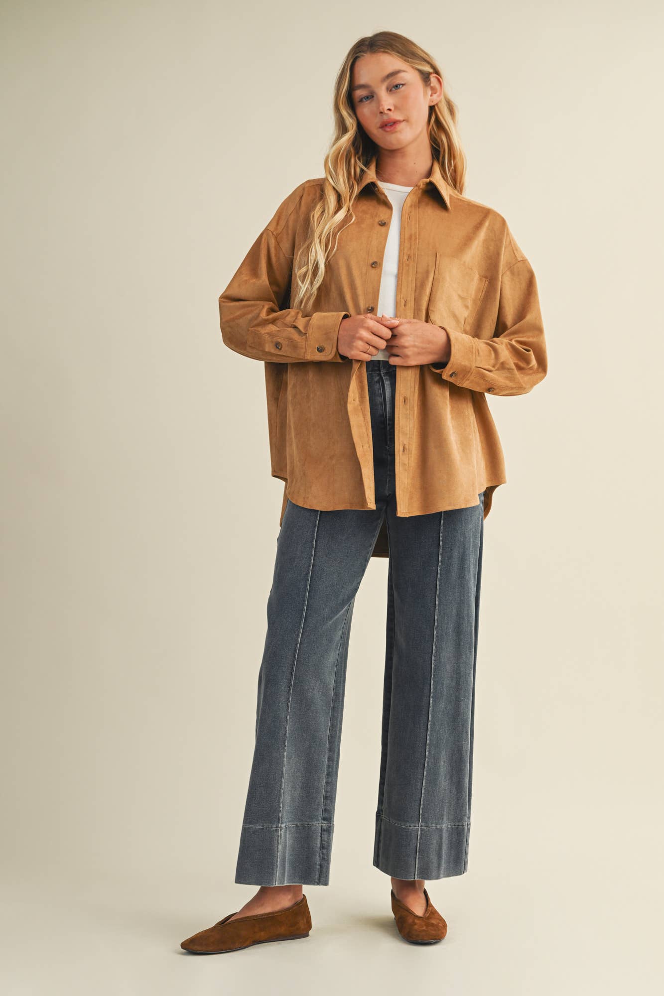 SUEDE SHIRT TOP