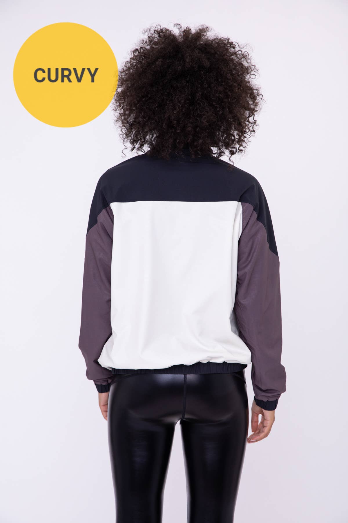 CURVY Color Block 3/4 Zip Active Jacket