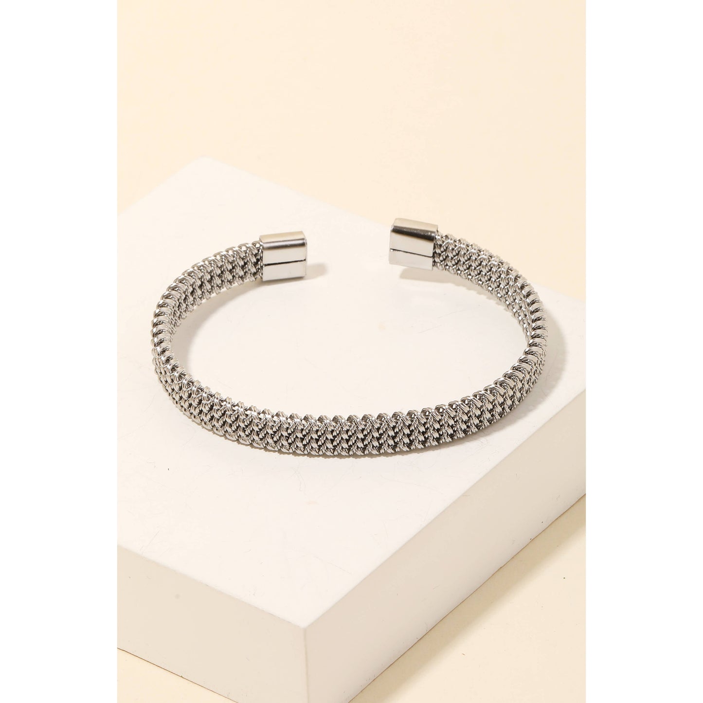 Metallic Coil Wrap Cuff Bracelet