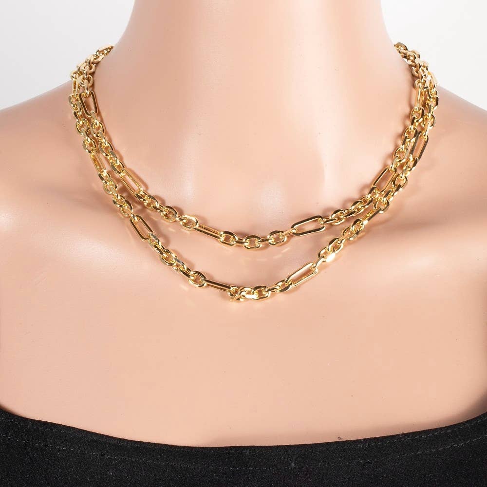 Layered Mixed Chain Necklace