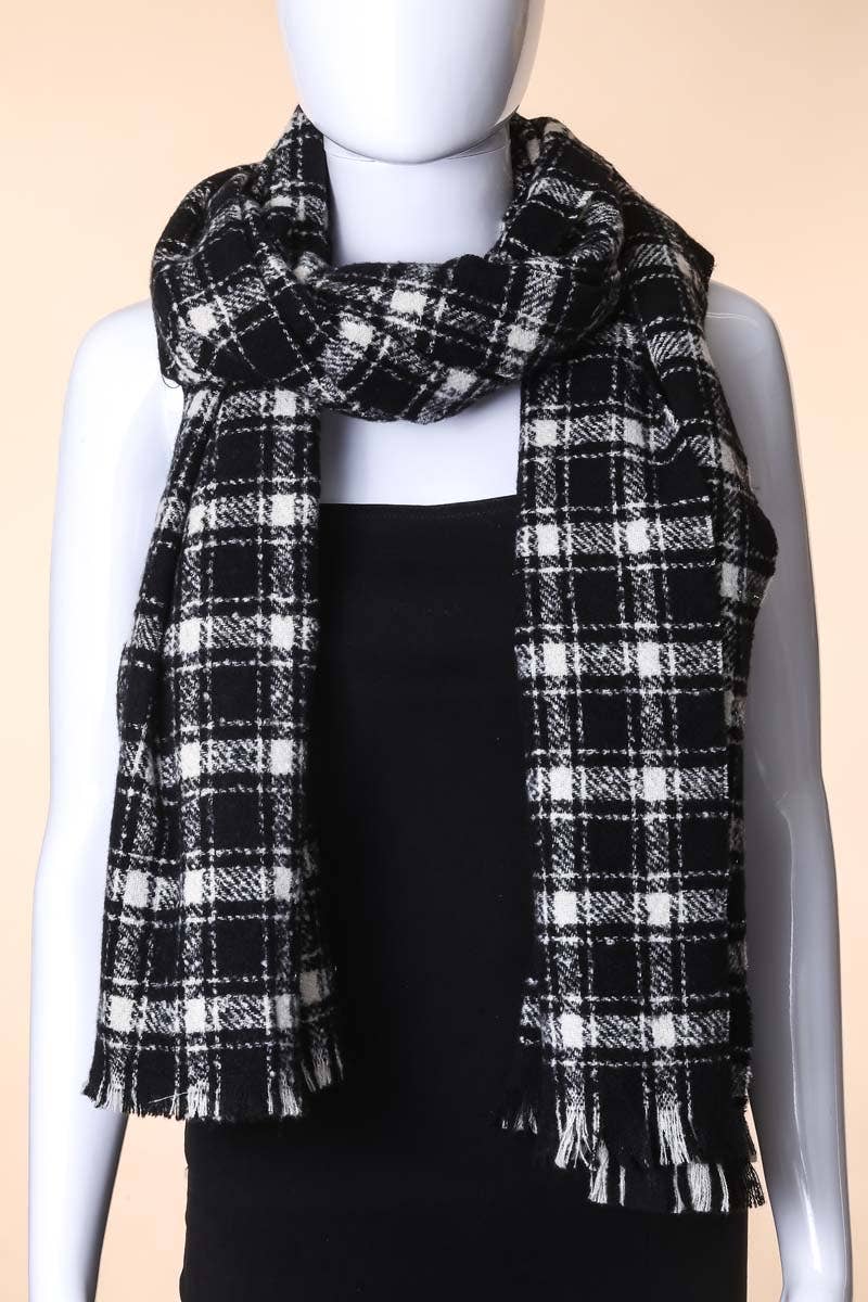 Plaid Striped Oblong Scarf