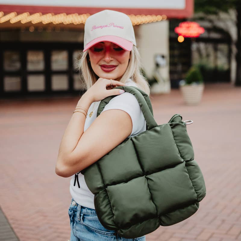 Olive Wholesale Mini Puffer Tote Bag