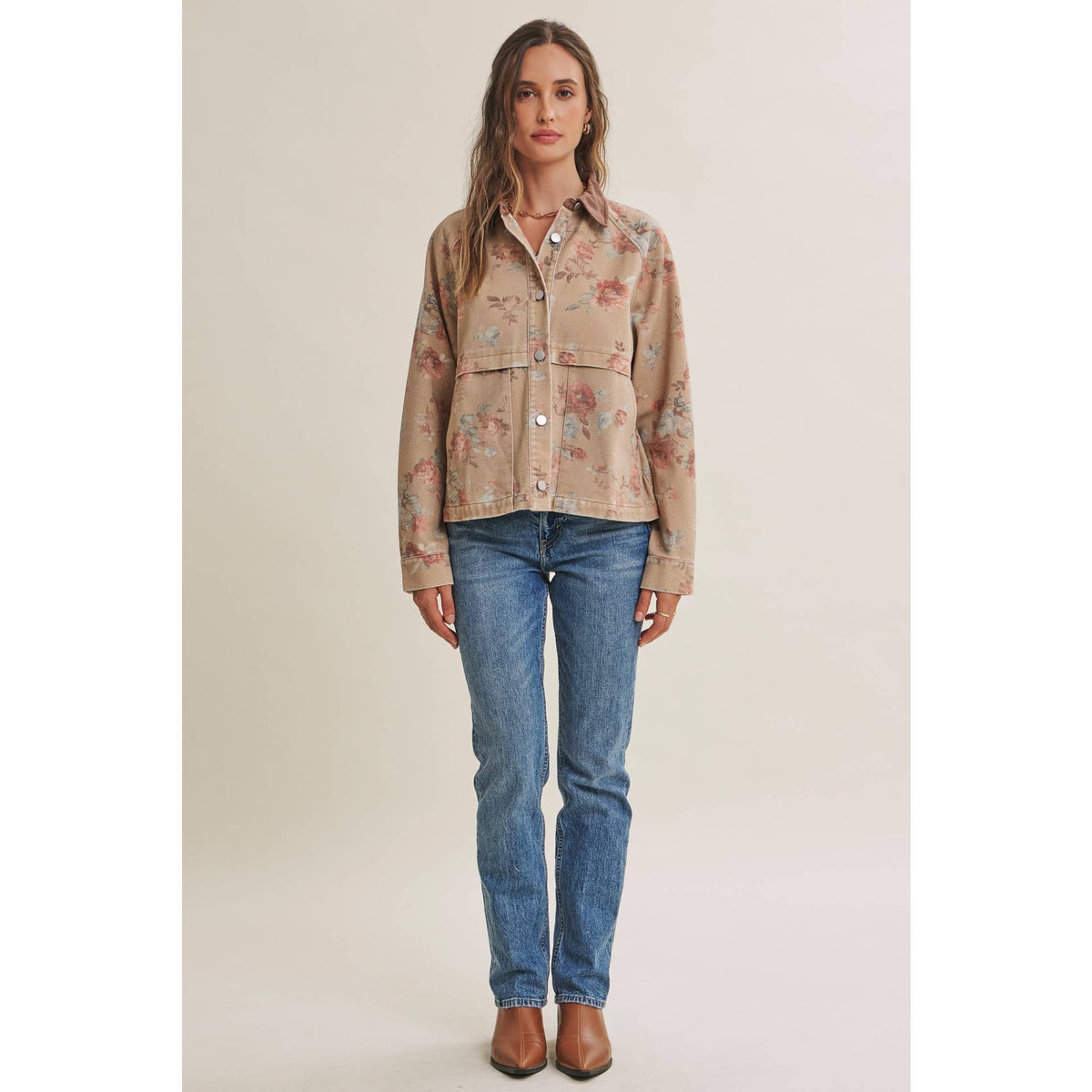 WILD ROSE VINTAGE GARMENT-WASHED TWILL JACKET