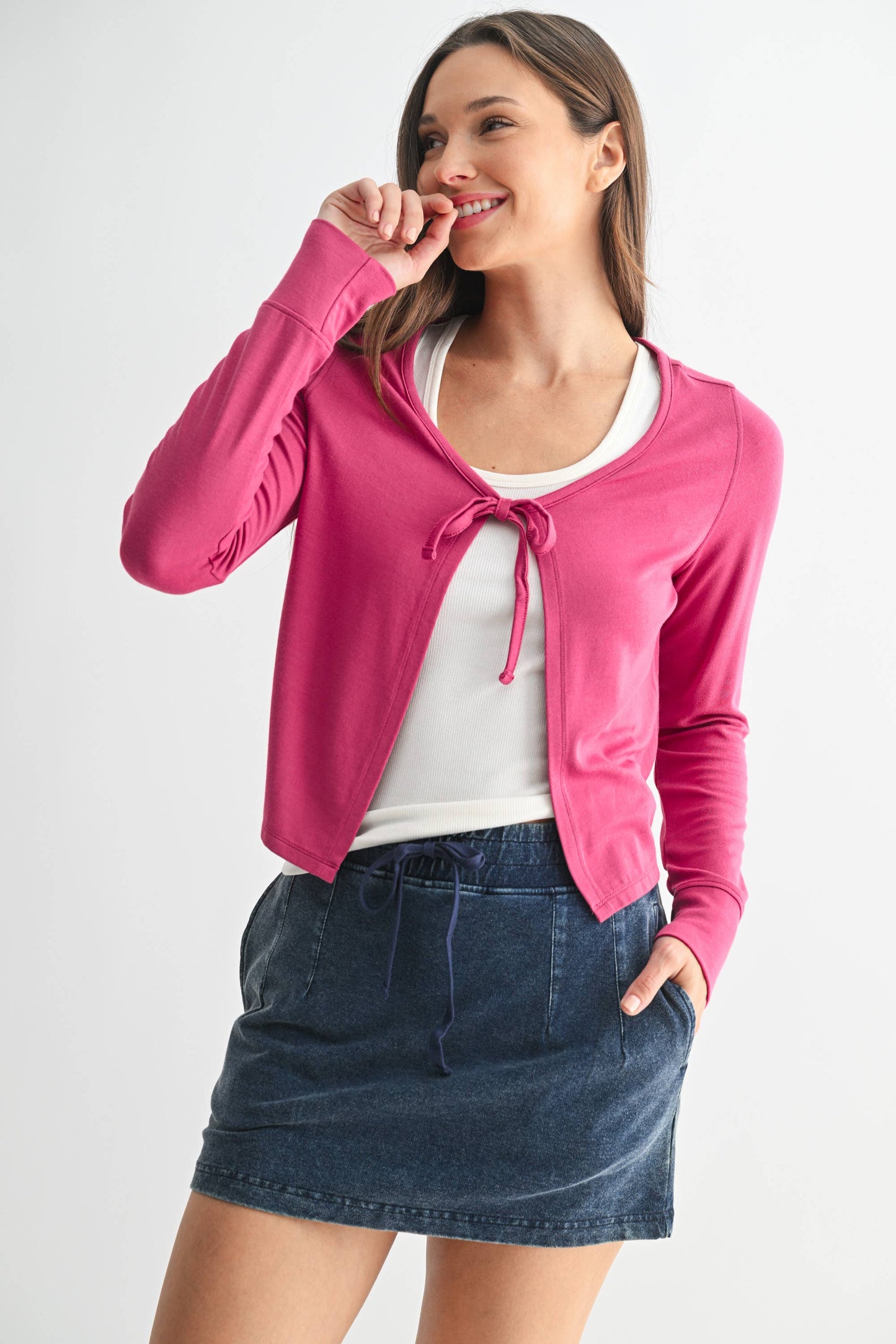 Charming Ballet Tie-Front Sweater