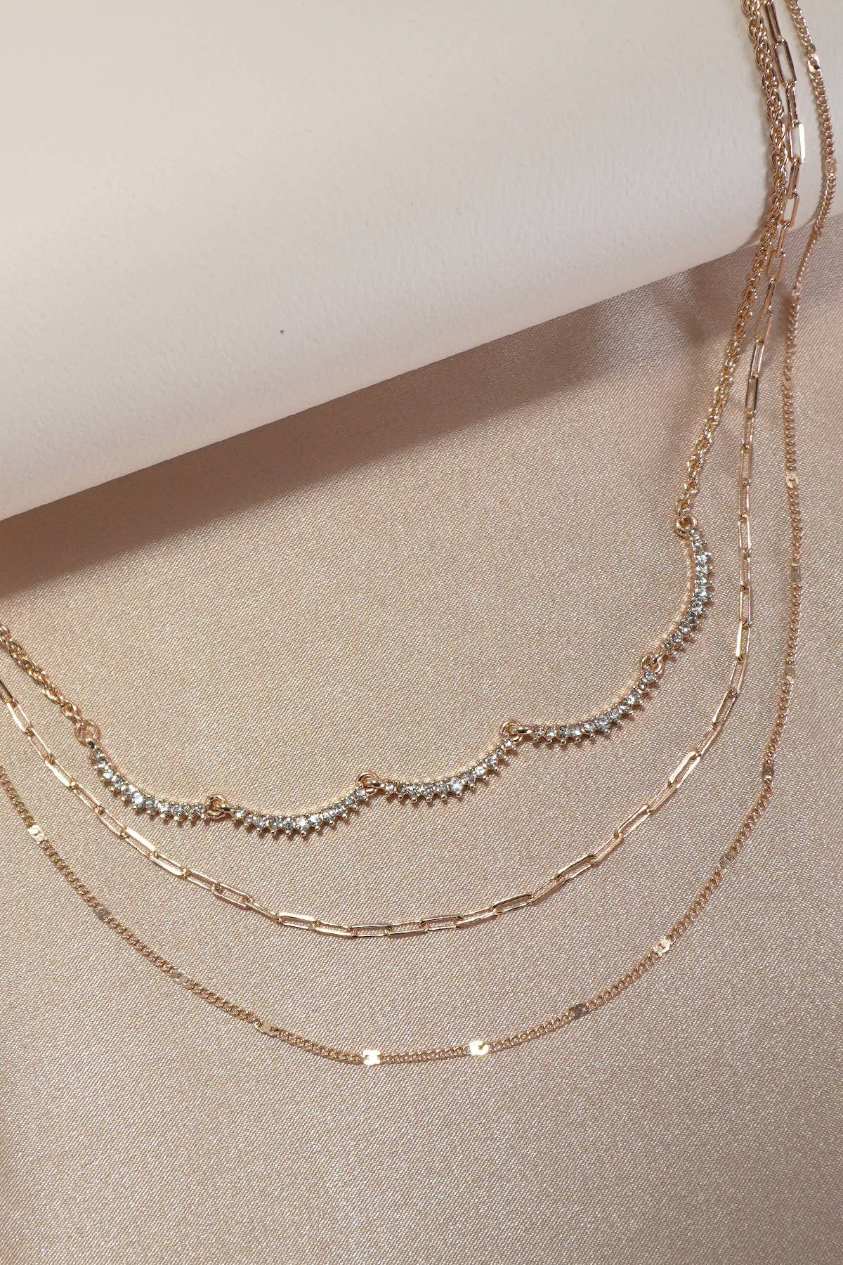 MULTI LAYER CLOUD RHINESTONE NECKLACE