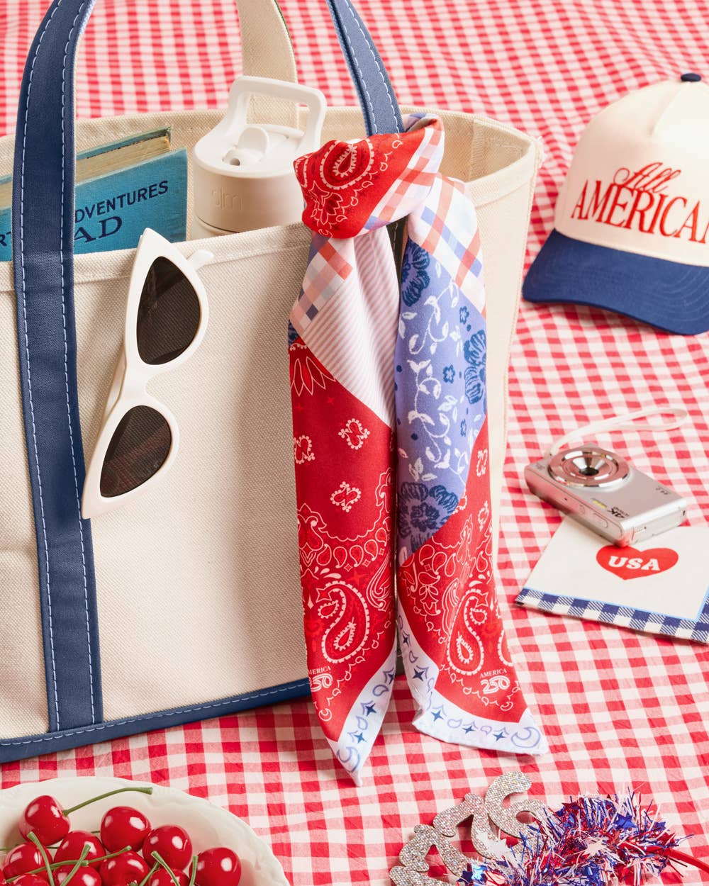 America 250 Patchwork Headscarf | patriotic bandana